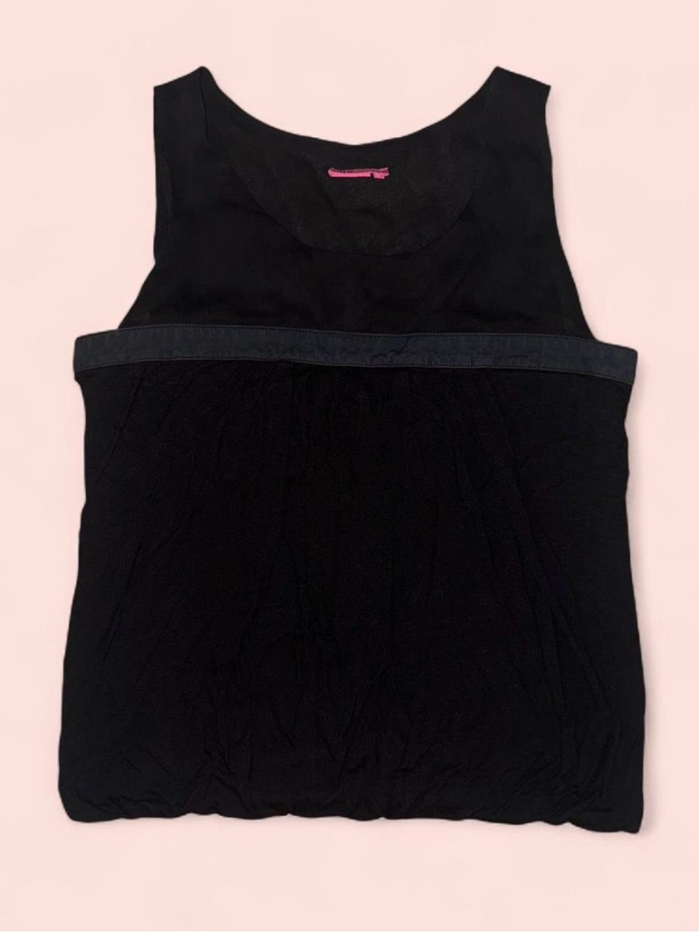 BCBGirls Black Bubble Hem Sleeveless Blouse Top